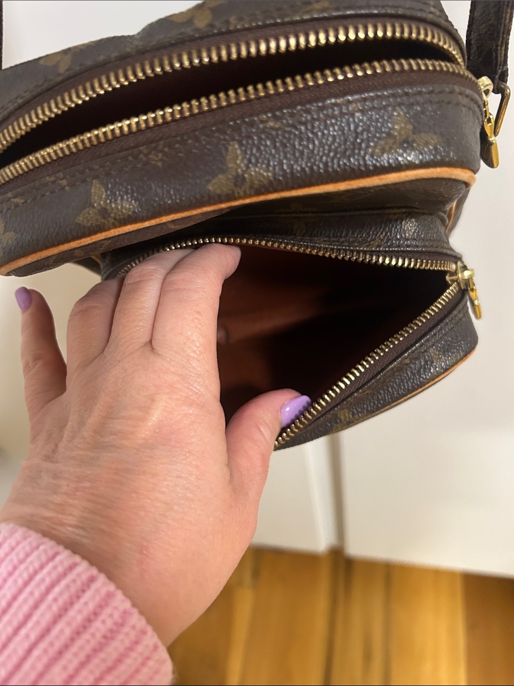 Louis Vuitton Monogram Crossbody Bag in Brown and Tan - Picture 6 of 13
